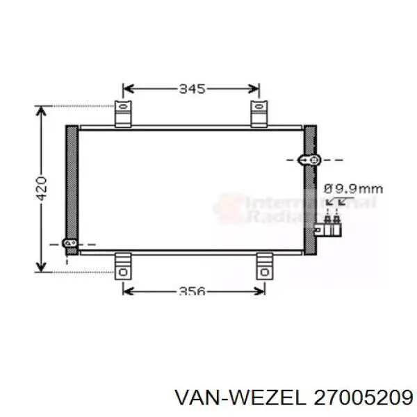 Радиатор кондиционера 27005209 VAN Wezel