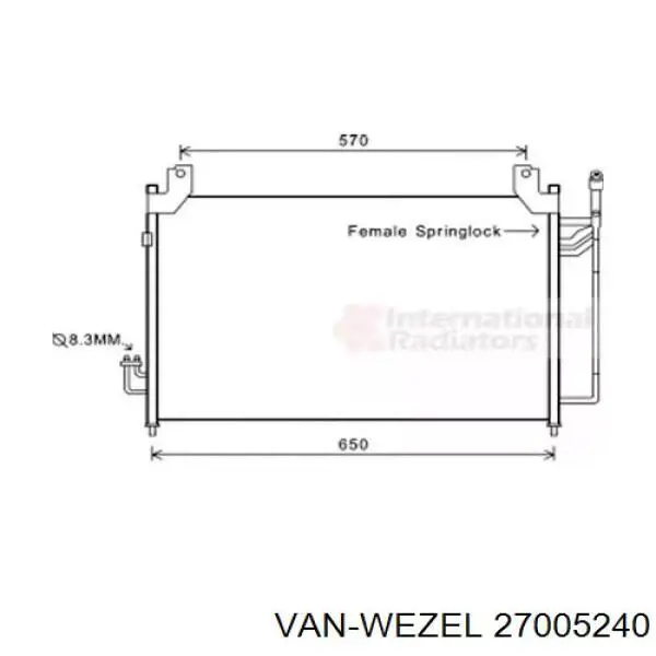 Радиатор кондиционера 27005240 VAN Wezel