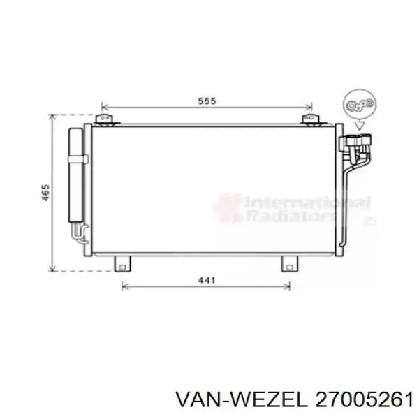 27005261 VAN Wezel radiador de aparelho de ar condicionado