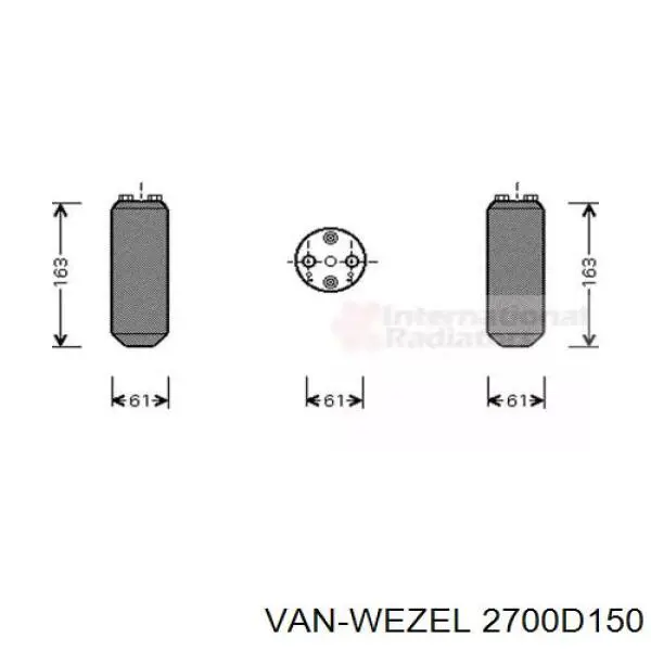 Осушитель кондиционера 2700D150 VAN Wezel