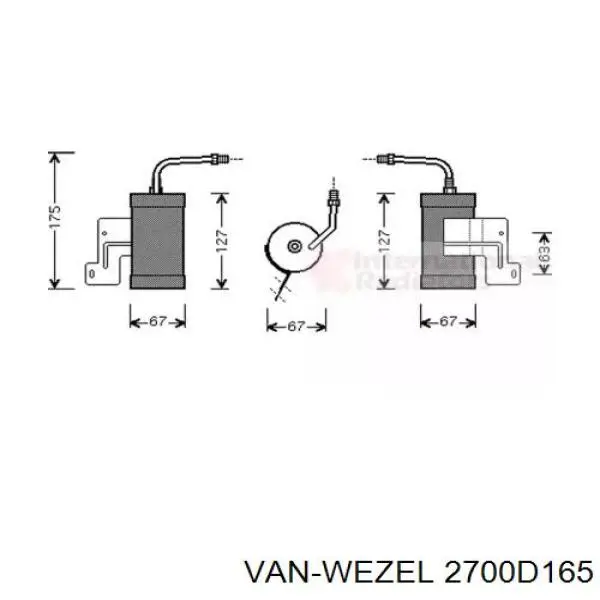 Осушитель кондиционера 2700D165 VAN Wezel