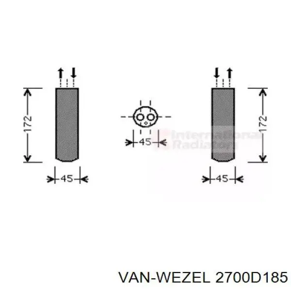 Осушитель кондиционера 2700D185 VAN Wezel