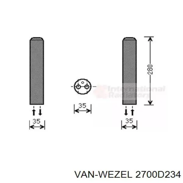 Осушитель кондиционера 2700D234 VAN Wezel