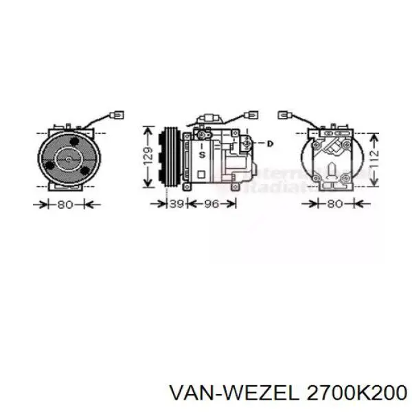 Компрессор кондиционера 2700K200 VAN Wezel