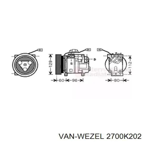 Компрессор кондиционера 2700K202 VAN Wezel