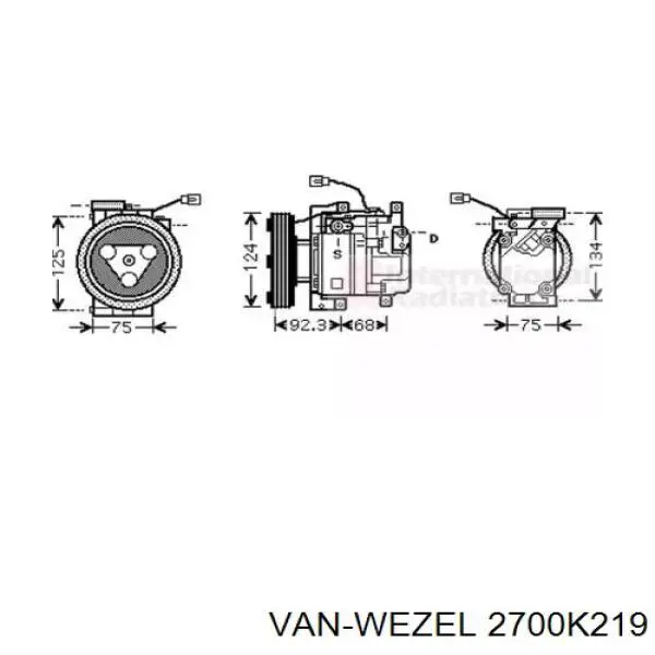 Компрессор кондиционера 2700K219 VAN Wezel