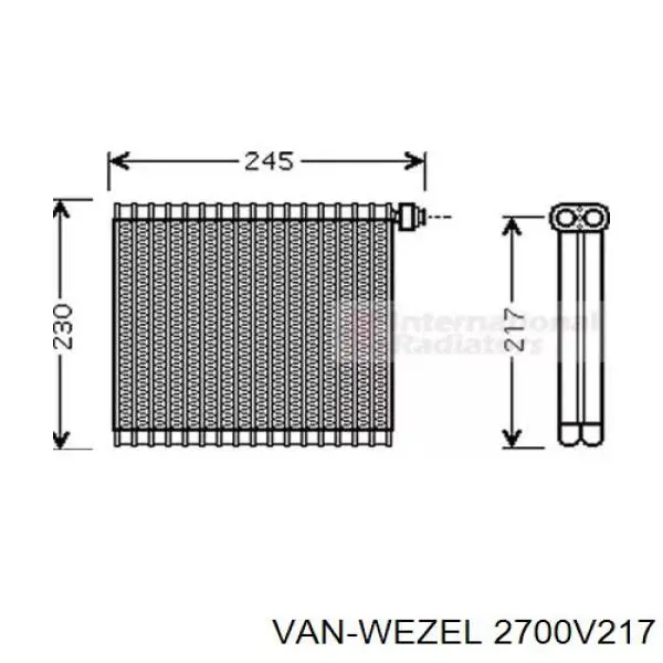 Испаритель кондиционера 2700V217 VAN Wezel