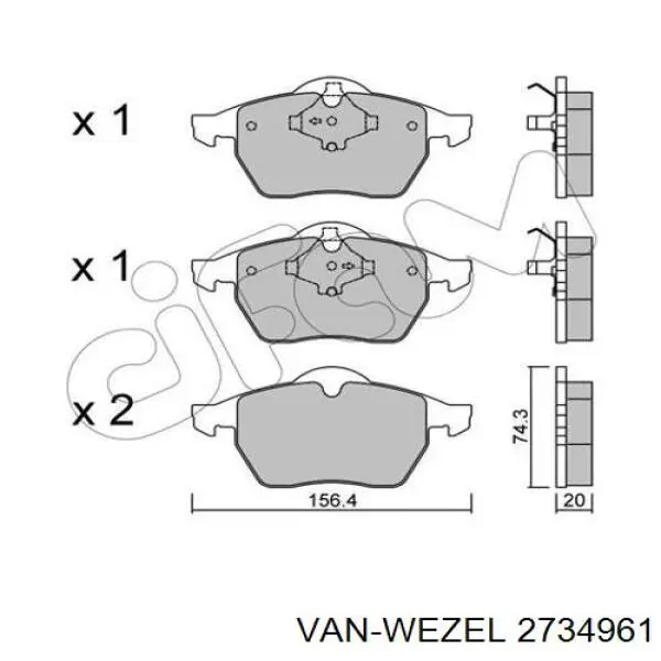 Фара левая 2734961 VAN Wezel