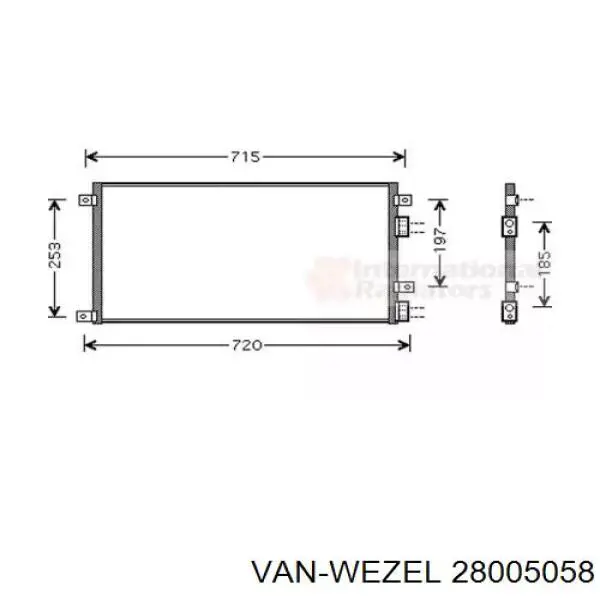 Радиатор кондиционера 28005058 VAN Wezel