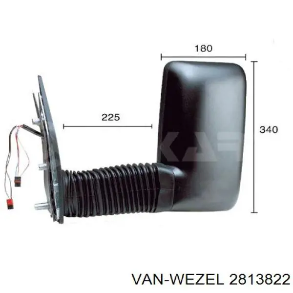 Правое боковое зеркало 2813822 VAN Wezel