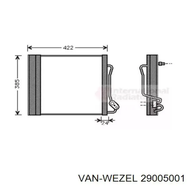 Радиатор кондиционера 29005001 VAN Wezel