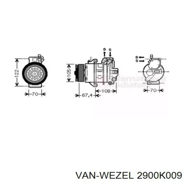 Компрессор кондиционера 2900K009 VAN Wezel