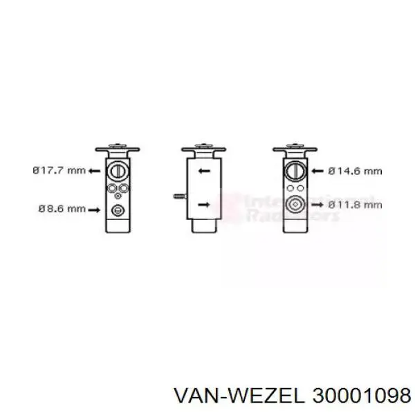 Клапан TRV кондиционера 30001098 VAN Wezel