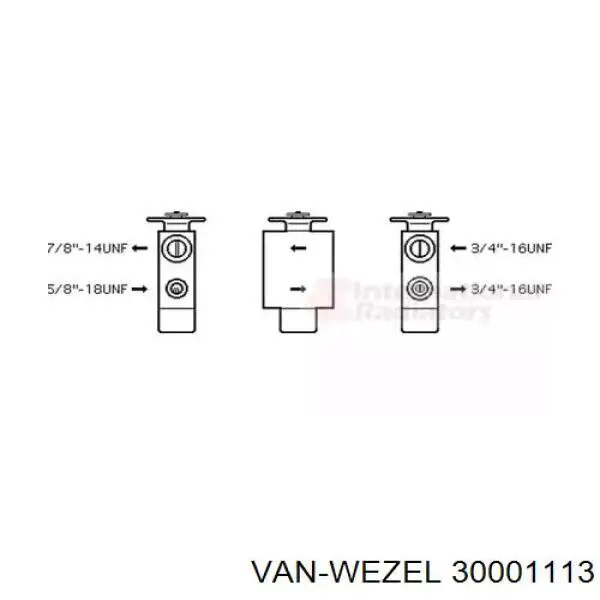 Клапан TRV кондиционера 30001113 VAN Wezel