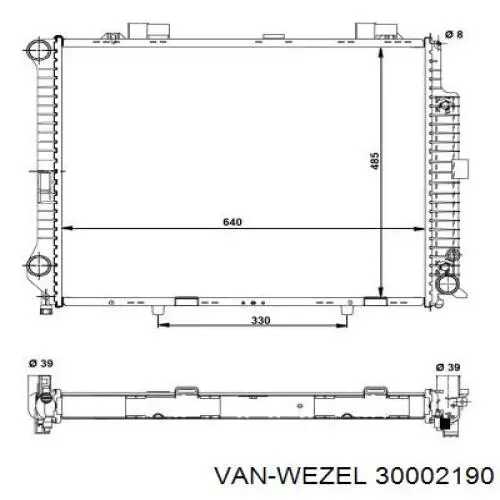 Радиатор 30002190 VAN Wezel