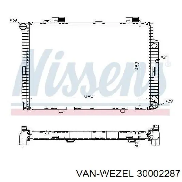 Купить 30002287 VAN Wezel Радиатор водяной