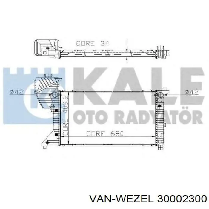 Радиатор 30002300 VAN Wezel