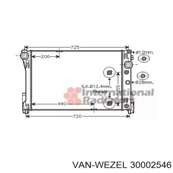 Радиатор 30002546 VAN Wezel