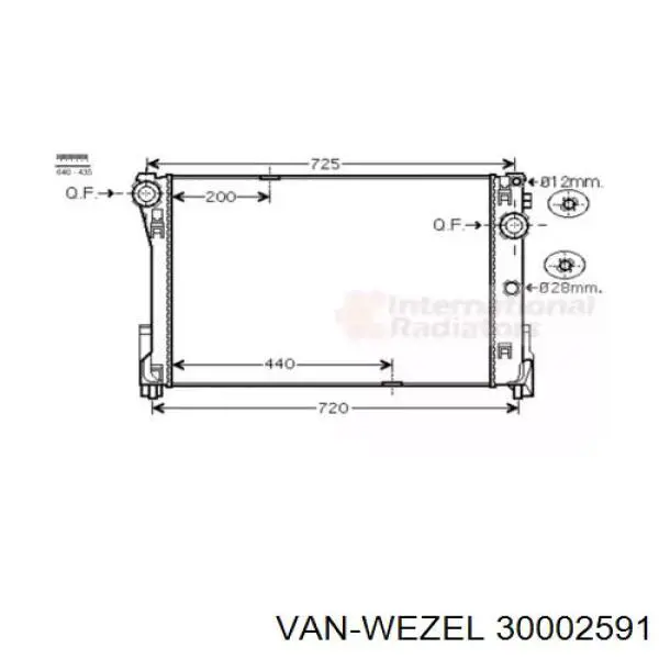 Радиатор 30002591 VAN Wezel