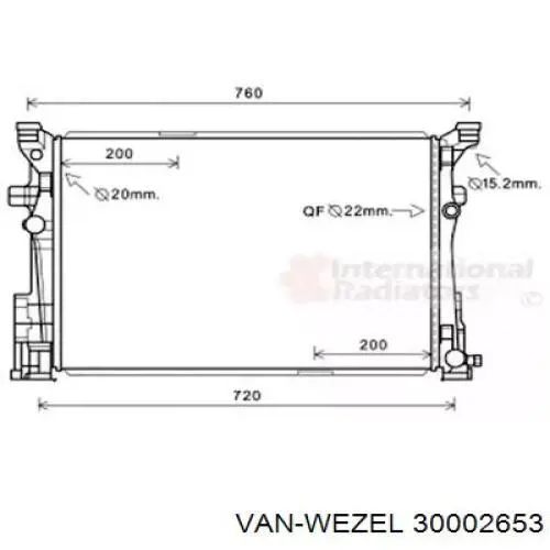 Радиатор 30002653 VAN Wezel