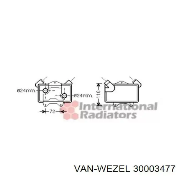 30003477 VAN Wezel радиатор масляный (холодильник, под фильтром)