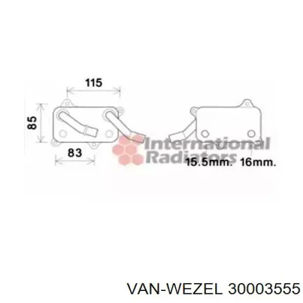 Масляный радиатор 30003555 VAN Wezel