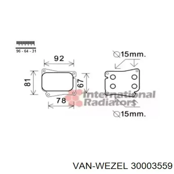 Масляный радиатор АКПП VAN Wezel 30003559 цена, от 40.34 USD