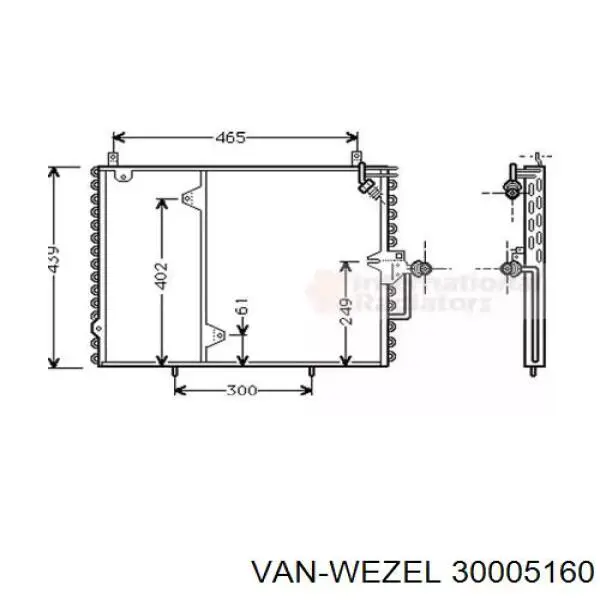 Радиатор кондиционера 30005160 VAN Wezel