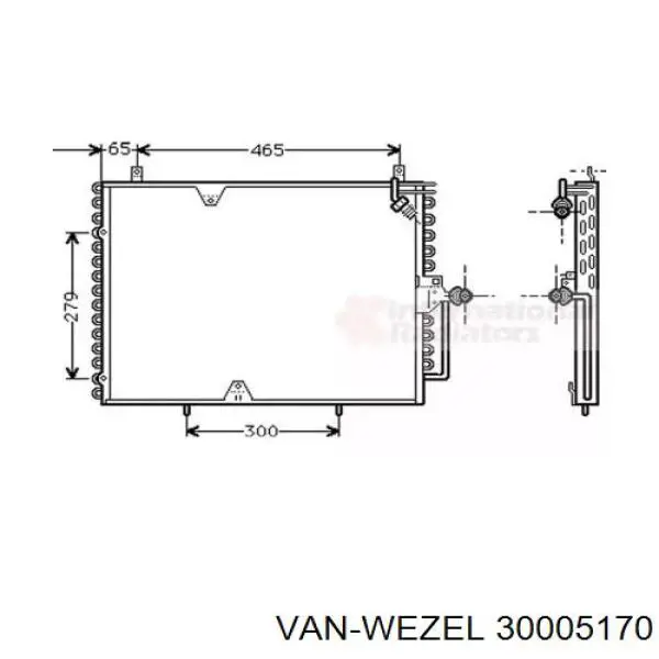 Радиатор кондиционера 30005170 VAN Wezel