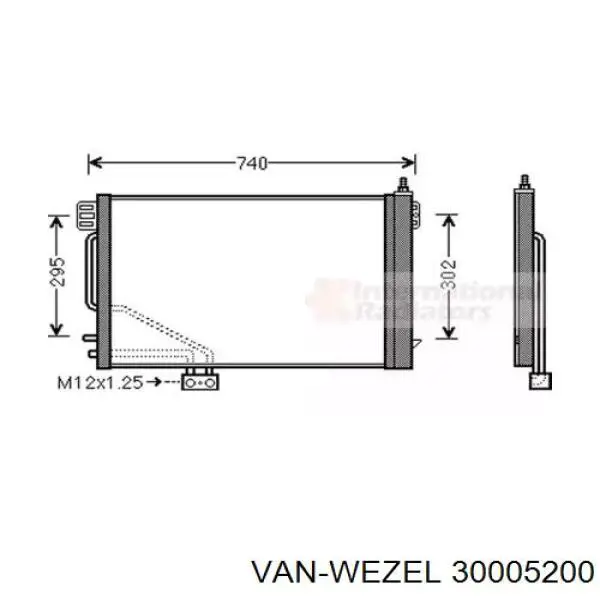 30005200 VAN Wezel радиатор кондиционера