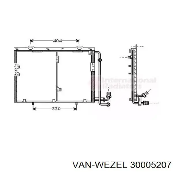 Радиатор кондиционера 30005207 VAN Wezel