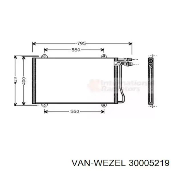 Купить 30005219 VAN Wezel Радиатор системы охлаждения кондиционера