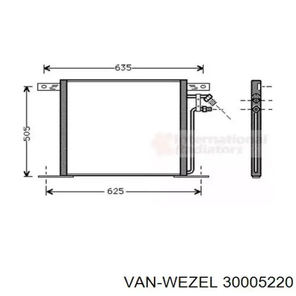 Радиатор кондиционера 30005220 VAN Wezel