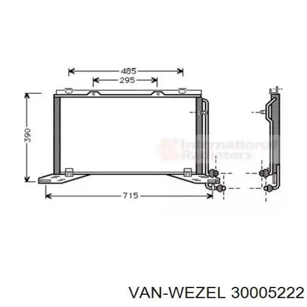 Радиатор кондиционера 30005222 VAN Wezel