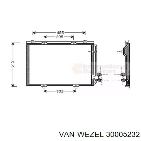 30005232 VAN Wezel радиатор кондиционера