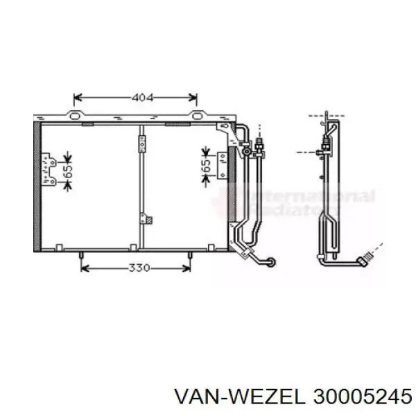 Радиатор кондиционера 30005245 VAN Wezel