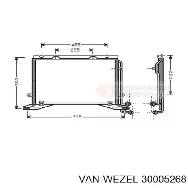 Радиатор кондиционера 30005268 VAN Wezel