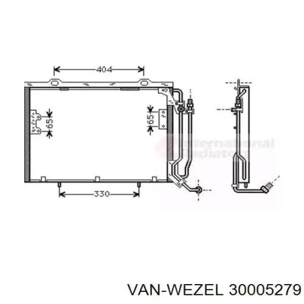 Радиатор кондиционера 30005279 VAN Wezel