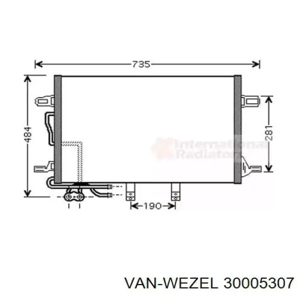 30005307 VAN Wezel радиатор кондиционера