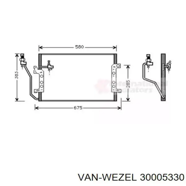 Радиатор кондиционера 30005330 VAN Wezel