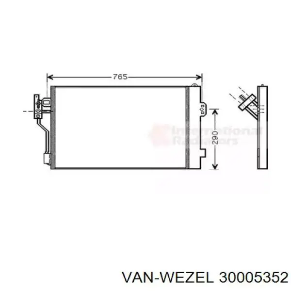 Радиатор кондиционера 30005352 VAN Wezel