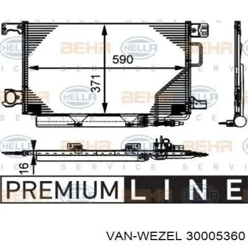 Купить 30005360 VAN Wezel Радиатор системы охлаждения кондиционера