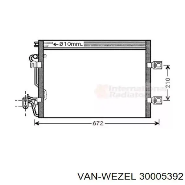 Радиатор кондиционера 30005392 VAN Wezel