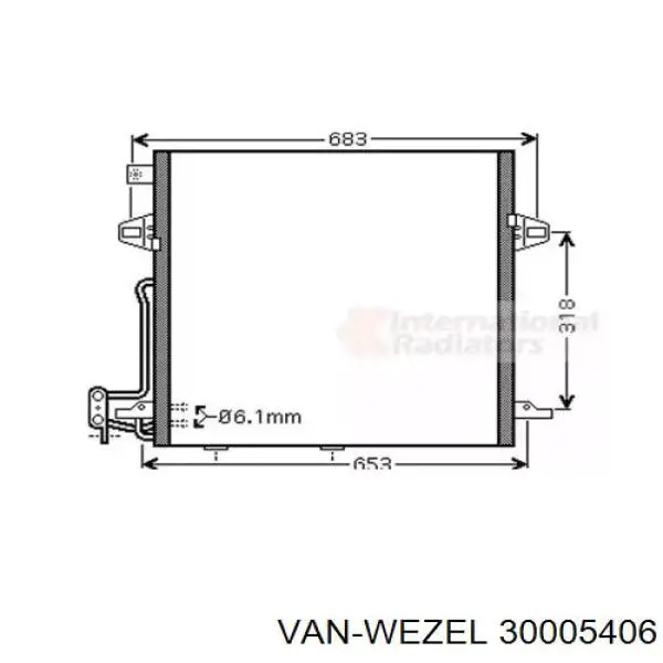 Радиатор кондиционера 30005406 VAN Wezel