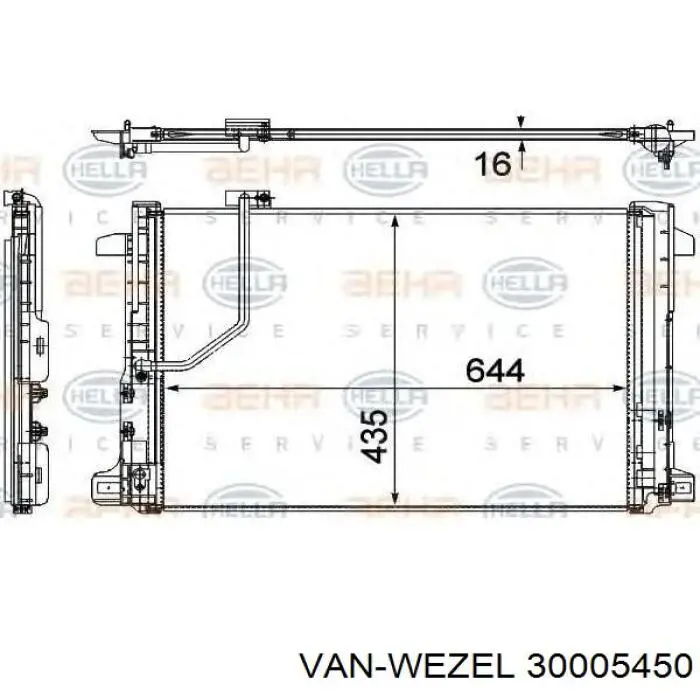 Купить 30005450 VAN Wezel Радиатор системы охлаждения кондиционера