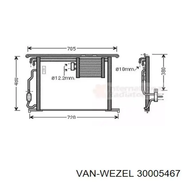 Радиатор кондиционера 30005467 VAN Wezel