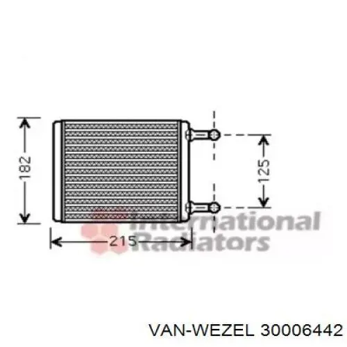 Радиатор печки (отопителя) задний 30006442 VAN Wezel