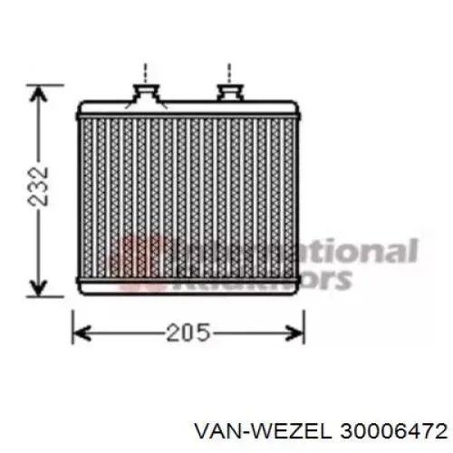 Радиатор печки 30006472 VAN Wezel