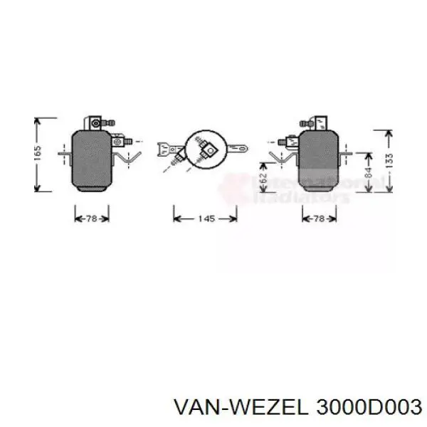 Осушитель кондиционера 3000D003 VAN Wezel