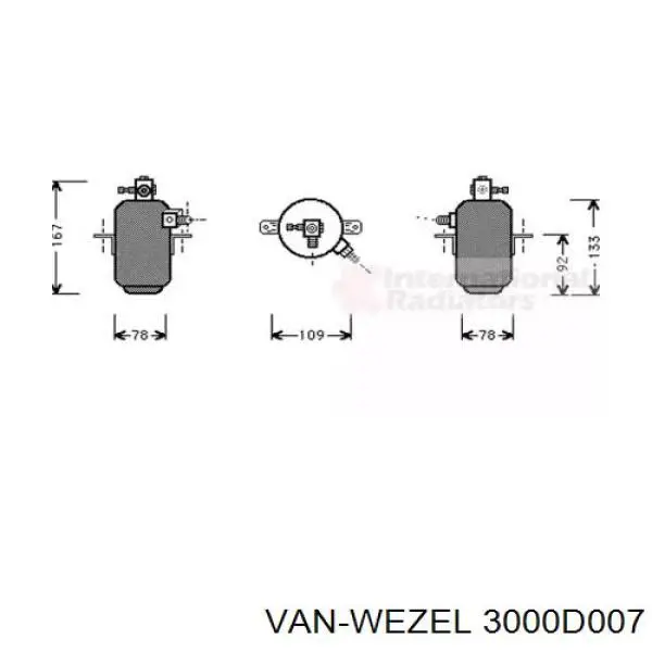 Осушитель кондиционера 3000D007 VAN Wezel